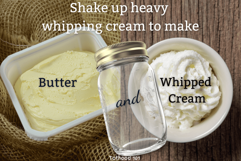 butter whipped cream and a mason jar