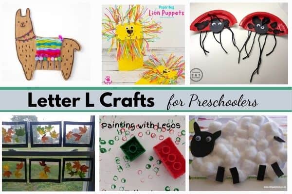 Collage of Letter L Crafts for preschoolers