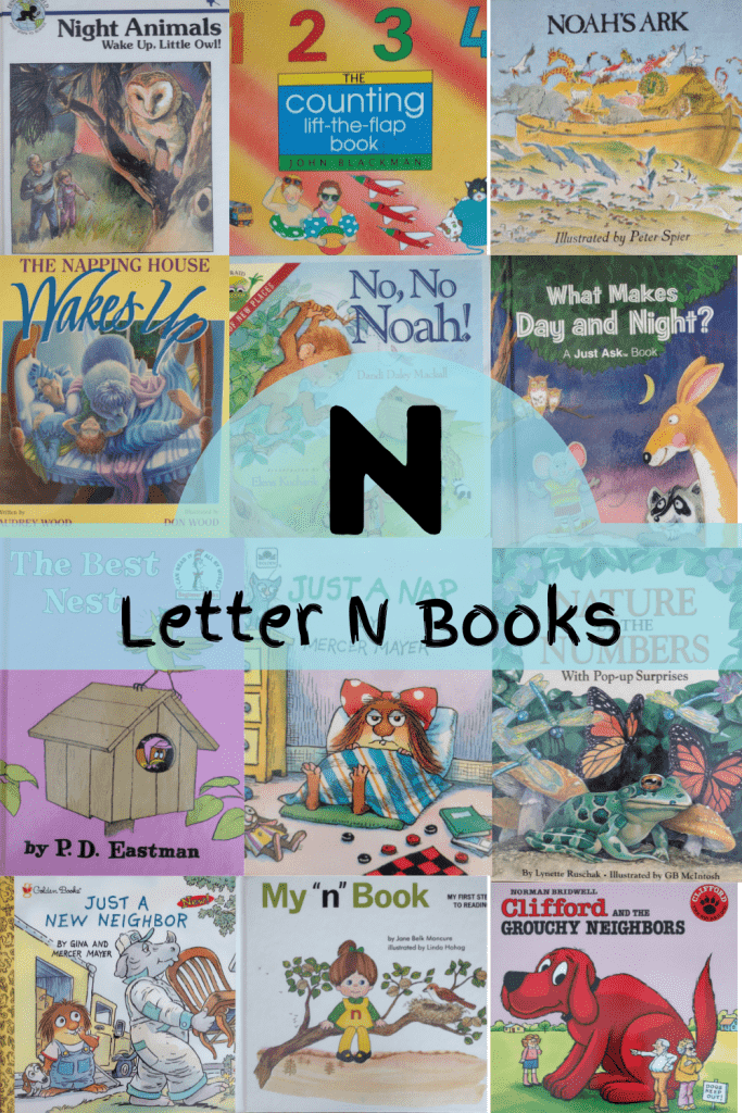 A collage of Letter N Book for preschoolers.
