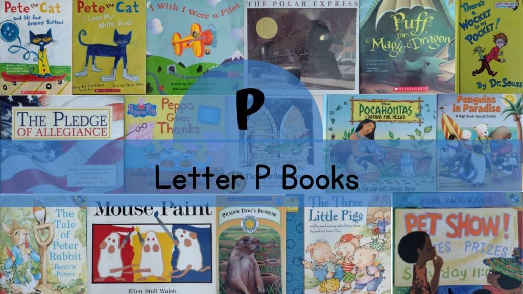 A collection of letter p books for preschoolers.