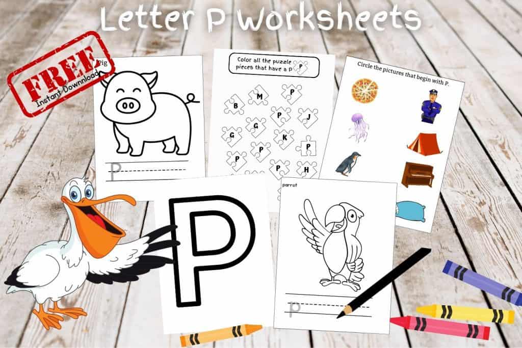 Letter P Worksheets for preschoolers.