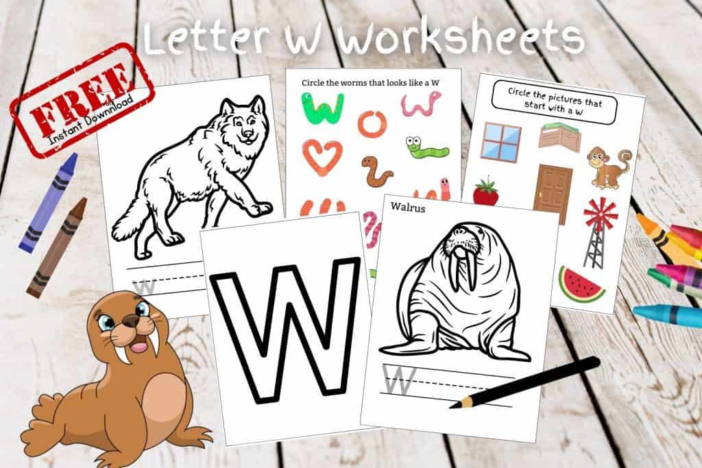 Letter W Worksheets for preschool
