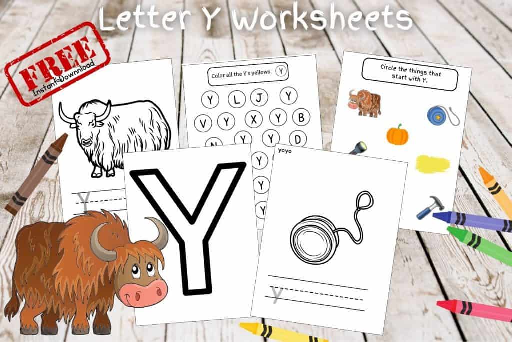 Letter Y Worksheets for Preschoolers