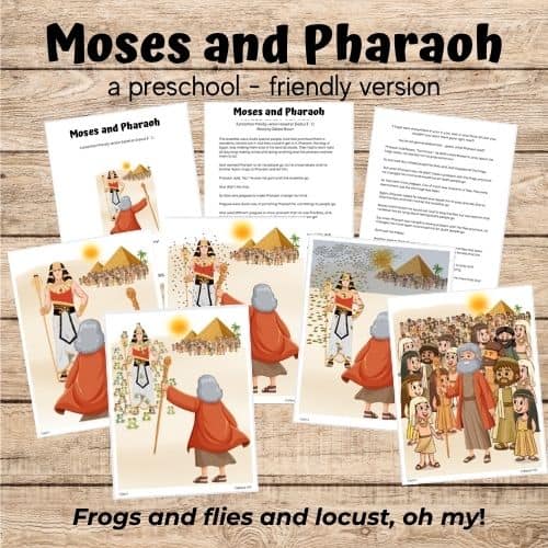 Moses and Pharaoh - a preschool friendly version story cards