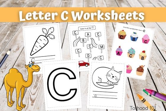 Letter C Worksheets a camel and 5 worksheets a pencil and some crayons